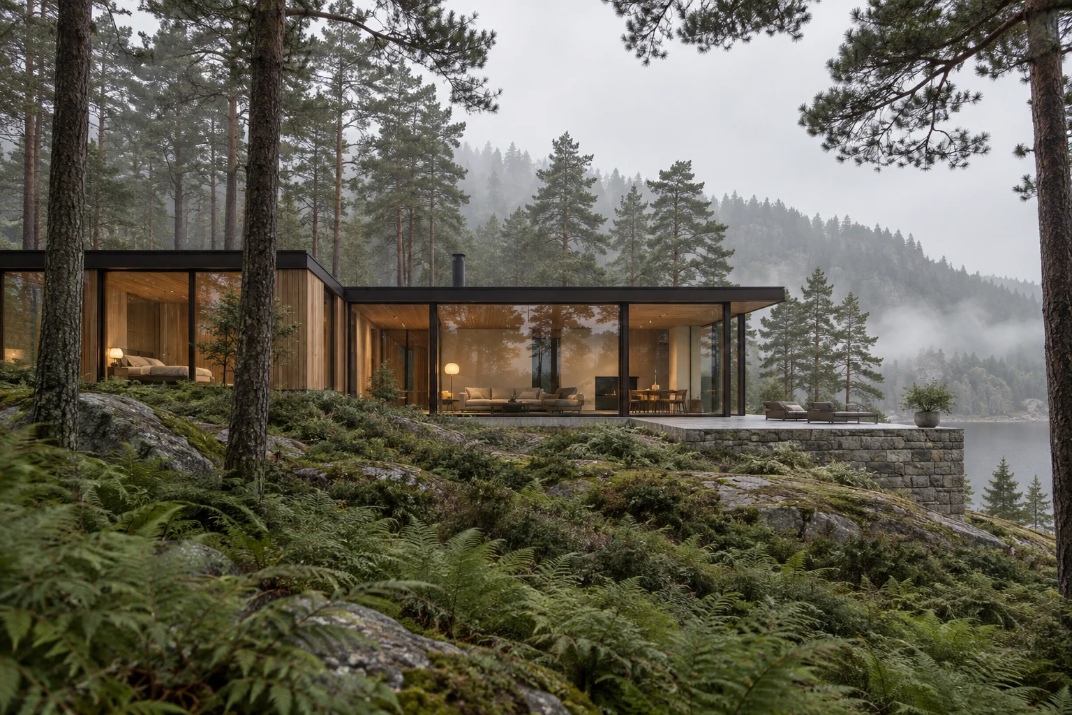 Pine Retreat — illustrative architectural study